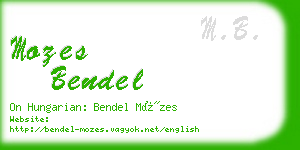 mozes bendel business card